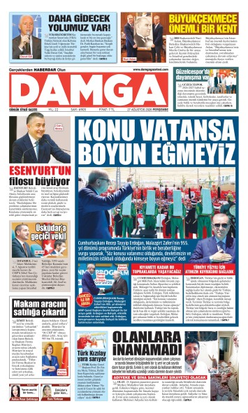 DAMGA 27 Ağustos Perşembe Sayfaları