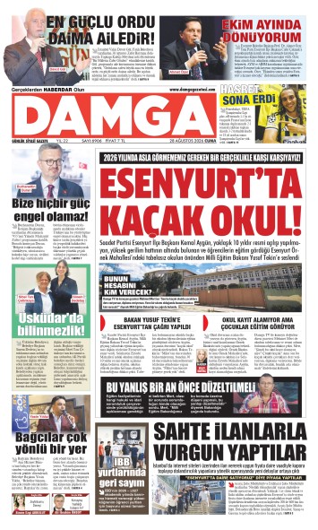 DAMGA 28 Ağustos Cuma Sayfaları