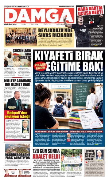 DAMGA 7 Eylül Pazartesi Sayfaları