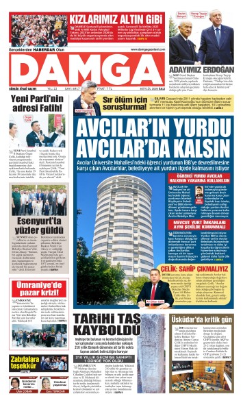 DAMGA 8 Eylül Salı Sayfaları