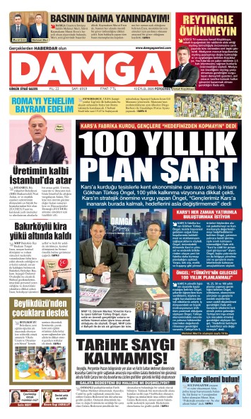DAMGA 10 Eylül Perşembe Sayfaları