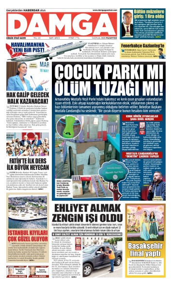DAMGA 14 Eylül Pazartesi Sayfaları