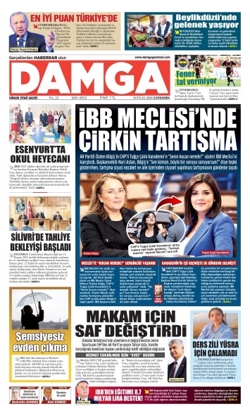 DAMGA 16 Eylül Çarşamba Sayfaları