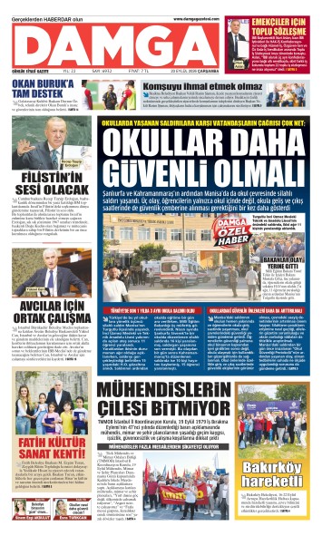 DAMGA 23 Eylül Çarşamba Sayfaları