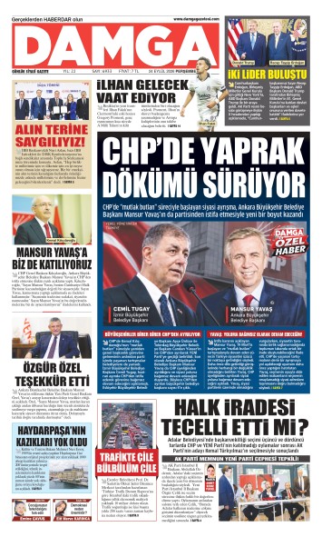DAMGA 24 Eylül Perşembe Sayfaları