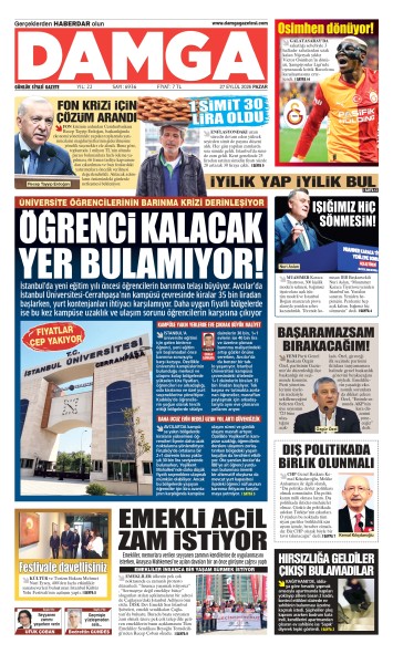 DAMGA 26 Eylül Pazar Sayfaları