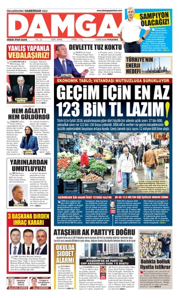 DAMGA 1 Ekim Perşembe Sayfaları