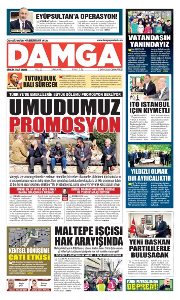 DAMGA 3 Ekim Cumartesi Sayfaları