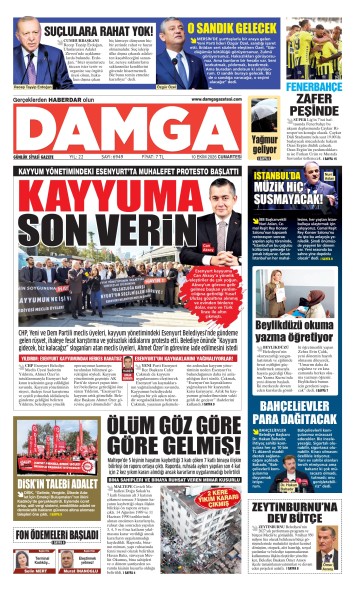 DAMGA 10 Ekim Cumartesi Sayfaları