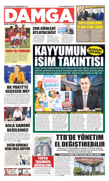 DAMGA 13 Ekim Salı Sayfaları