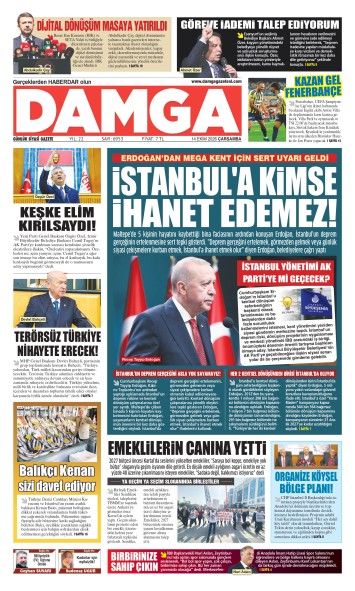 DAMGA 14 Ekim Çarşamba Sayfaları