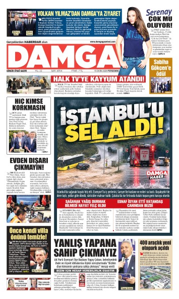 DAMGA 15 Ekim Perşembe Sayfaları