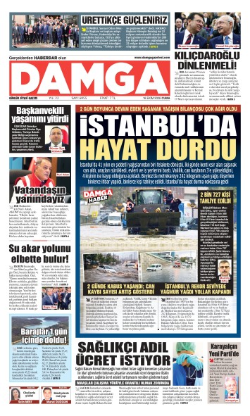 DAMGA 16 Ekim Cuma Sayfaları