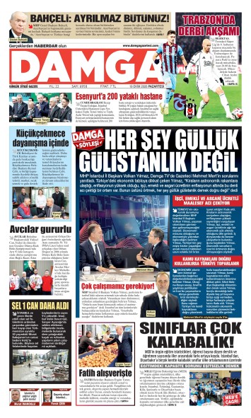 DAMGA 19 Ekim Pazartesi Sayfaları