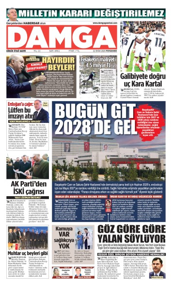 DAMGA 22 Ekim Perşembe Sayfaları