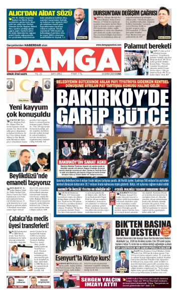 DAMGA 23 Ekim Cuma Sayfaları