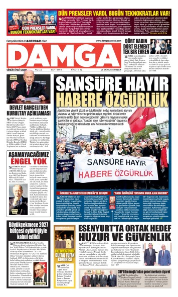 DAMGA 25 Ekim Pazar Sayfaları