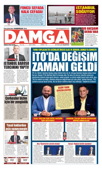 DAMGA 26 Ekim Pazartesi Sayfaları