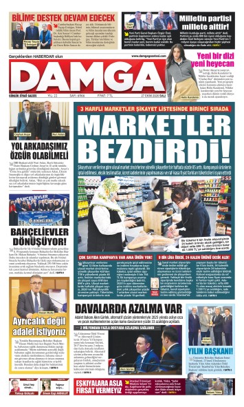 DAMGA 27 Ekim Salı Sayfaları