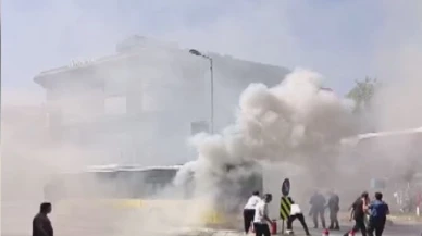 Sancaktepe'de İETT otobüsünde yangın