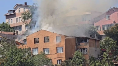 Beykoz'da 3 katlı binanın çatısında yangın çıktı