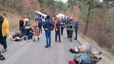 Senegalli öğrencileri taşıyan minibüs, alt yola uçtu: 17 yaralı