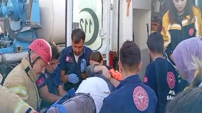 Sancaktepe'de bir işçi beton mikserinin altında kaldı