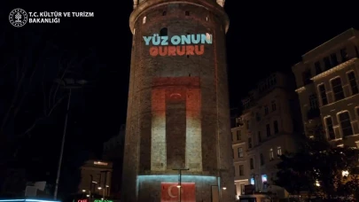 Galata Kulesi'nde Çanakkale ruhu