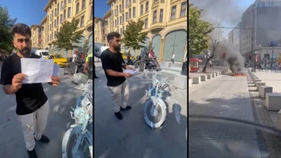 Polis ceza yazdı, sürücü aracını ateşe verdi!