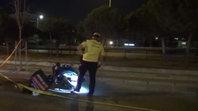 Silivri'de kurye kaza yaptı: Metrelerce sürüklendi