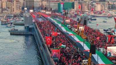 İstanbul'da büyük Gazze yürüyüşü