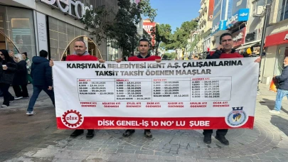 Karşıyaka Belediyesi işçileri yürüyüş yapıp, halktan destek istedi
