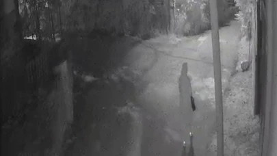 Çatalca'da maskeli kadının marketi kundaklayıp kaçtığı anlar kamerada