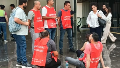 İBB önünde hak arıyorlar