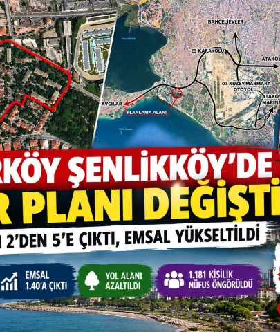 Bakırköy Şenlikköy'de imar planı değişti! Kat sayısı 2'den 5'e çıktı!