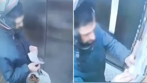 Atatürk’ün portresine tüküren kurye gözaltına alındı