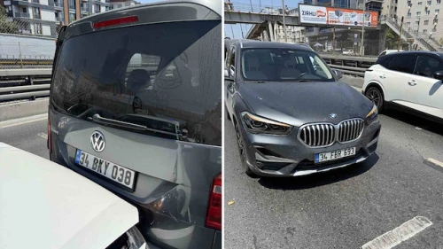 E5 Karayolu'na düşen çöp torbası zincirleme kazaya neden oldu