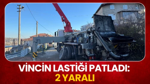 Beyoğlu’nda vincin lastikleri patladı