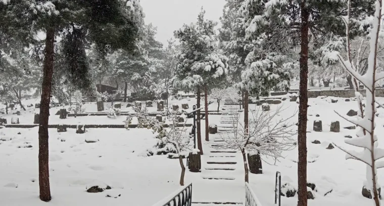 Yesemek Açık Hava Müzesi'nde beyaza bürünen manzaralar 1