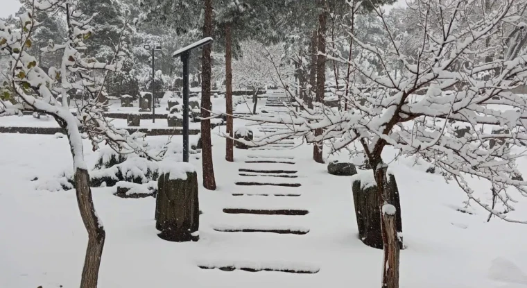Yesemek Açık Hava Müzesi'nde beyaza bürünen manzaralar 2