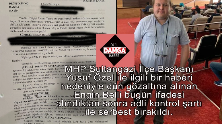 Gazeteci Engin Belli adli kontrol şartı ile serbest bırakıldı.