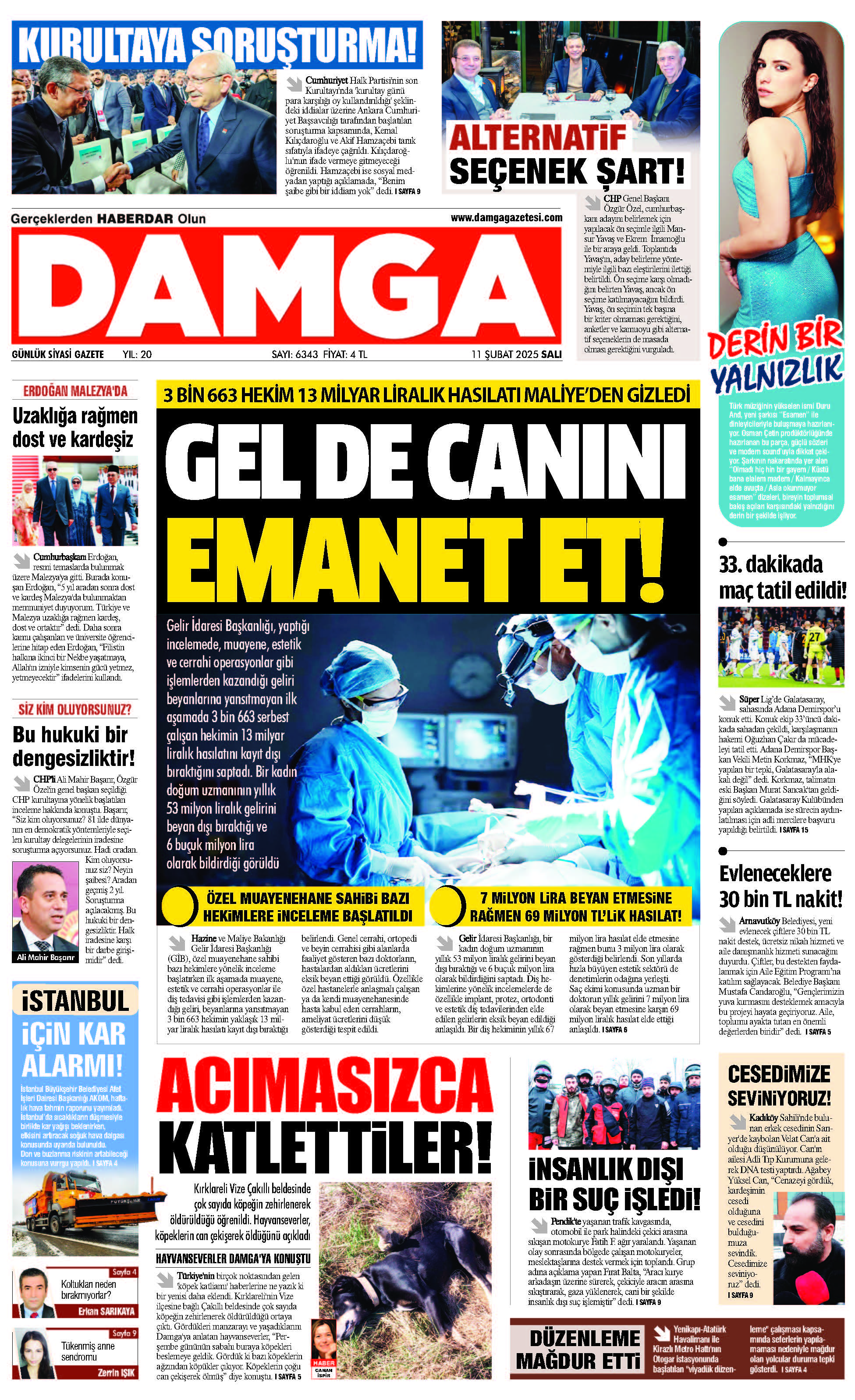 https://www.damgagazetesi.com/DAMGA 11 Şubat 2025 Salı Sayfaları