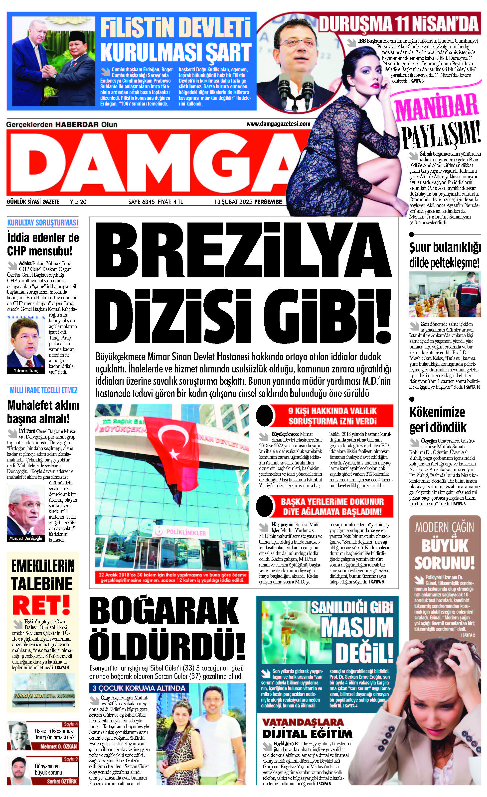 https://www.damgagazetesi.com/DAMGA 13 Şubat 2025 Perşembe Sayfaları