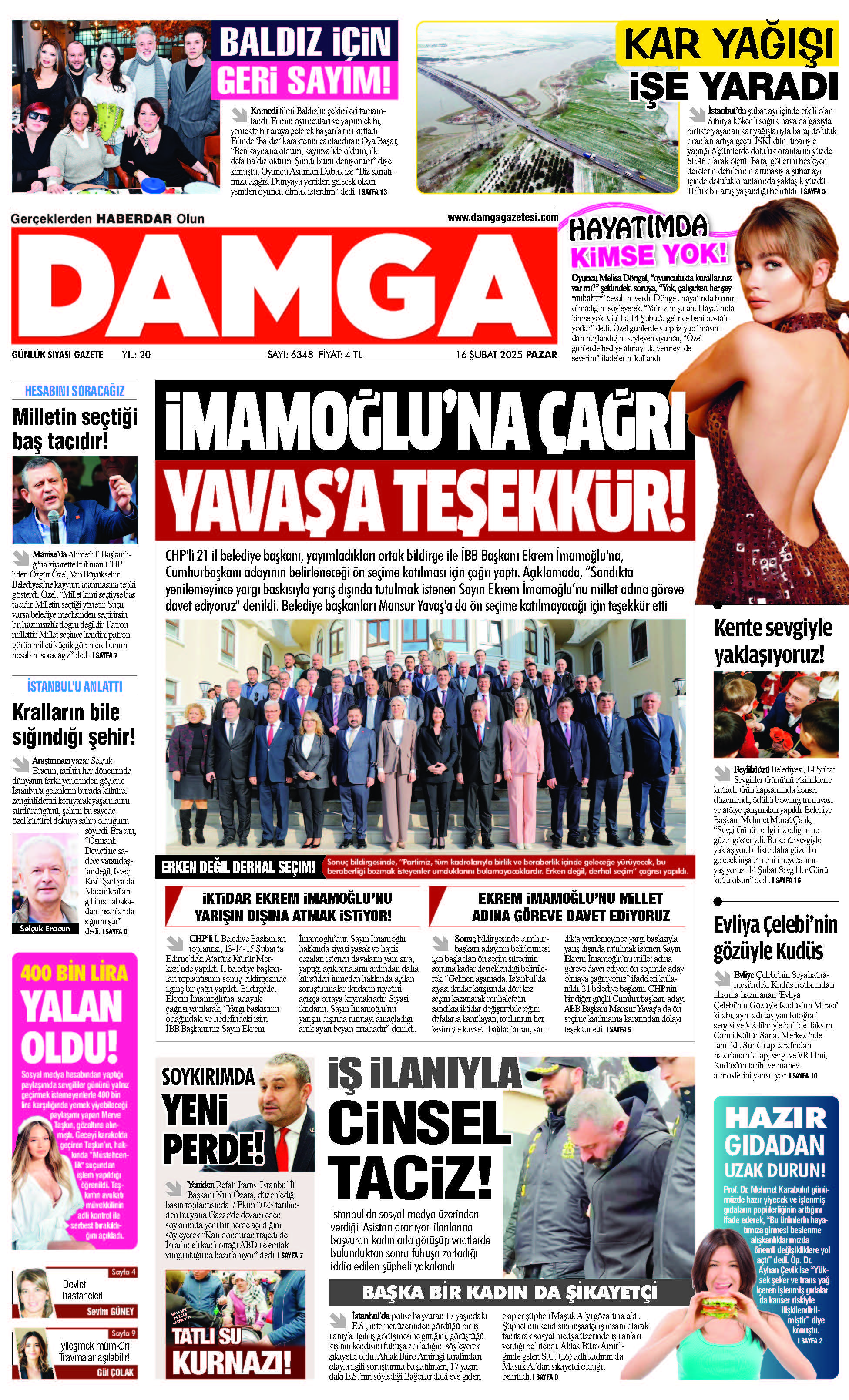 https://www.damgagazetesi.com/DAMGA 16 Şubat 2025 Pazar  Sayfaları