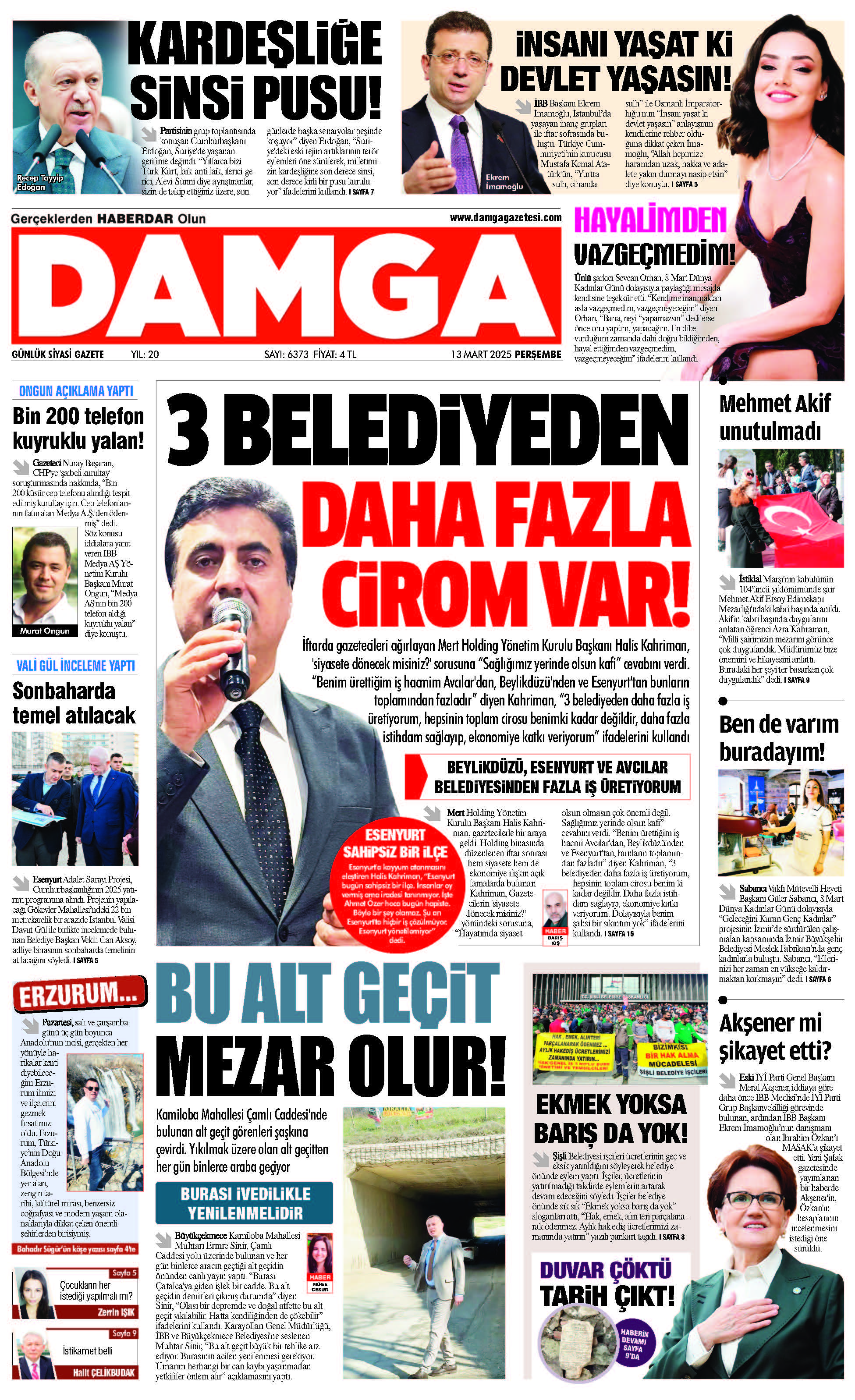 https://www.damgagazetesi.com/DAMGA 13 Mart 2025 Perşembe Sayfaları