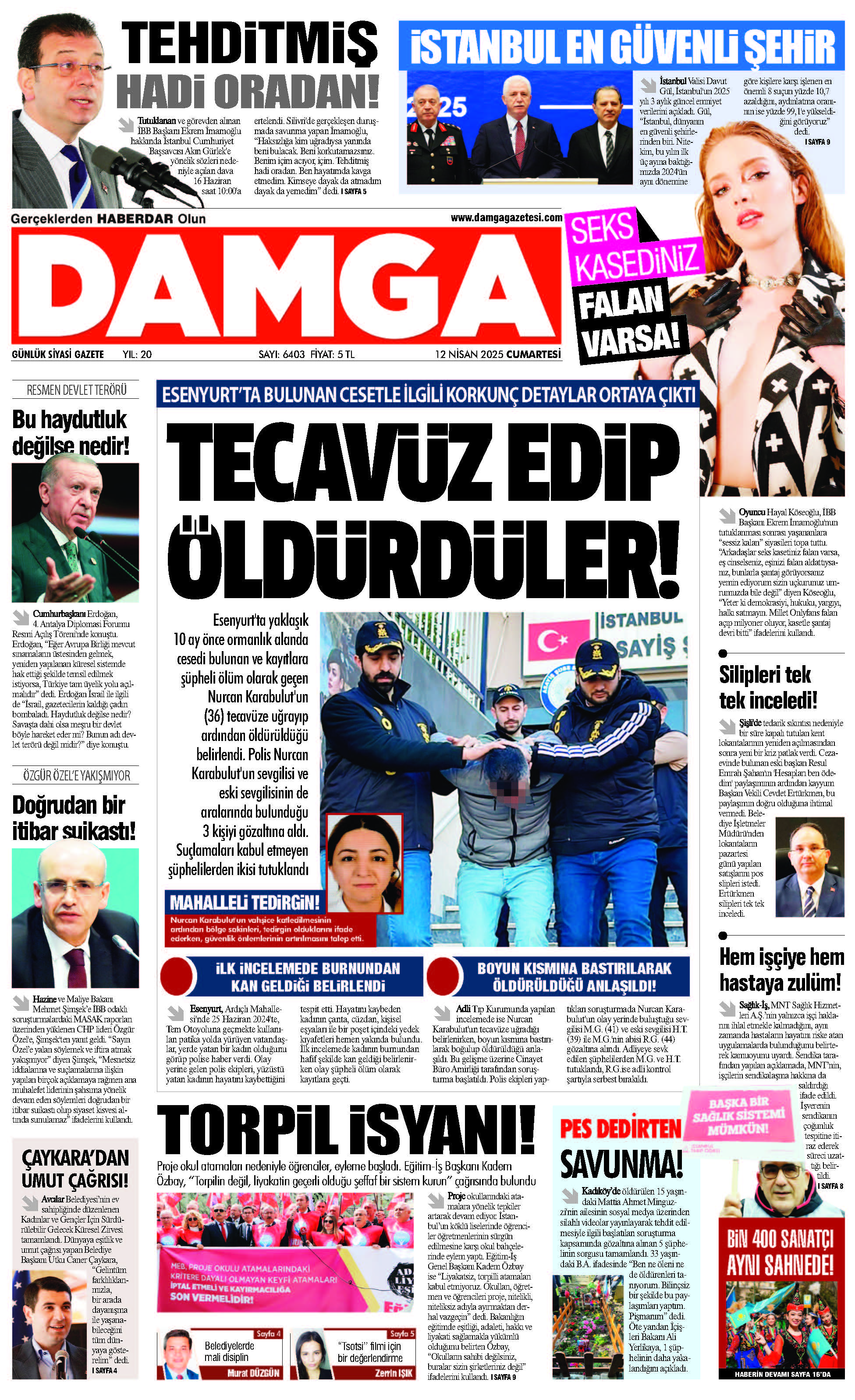 https://www.damgagazetesi.com/DAMGA 12 Nisan 2025 Cumartesi Sayfaları