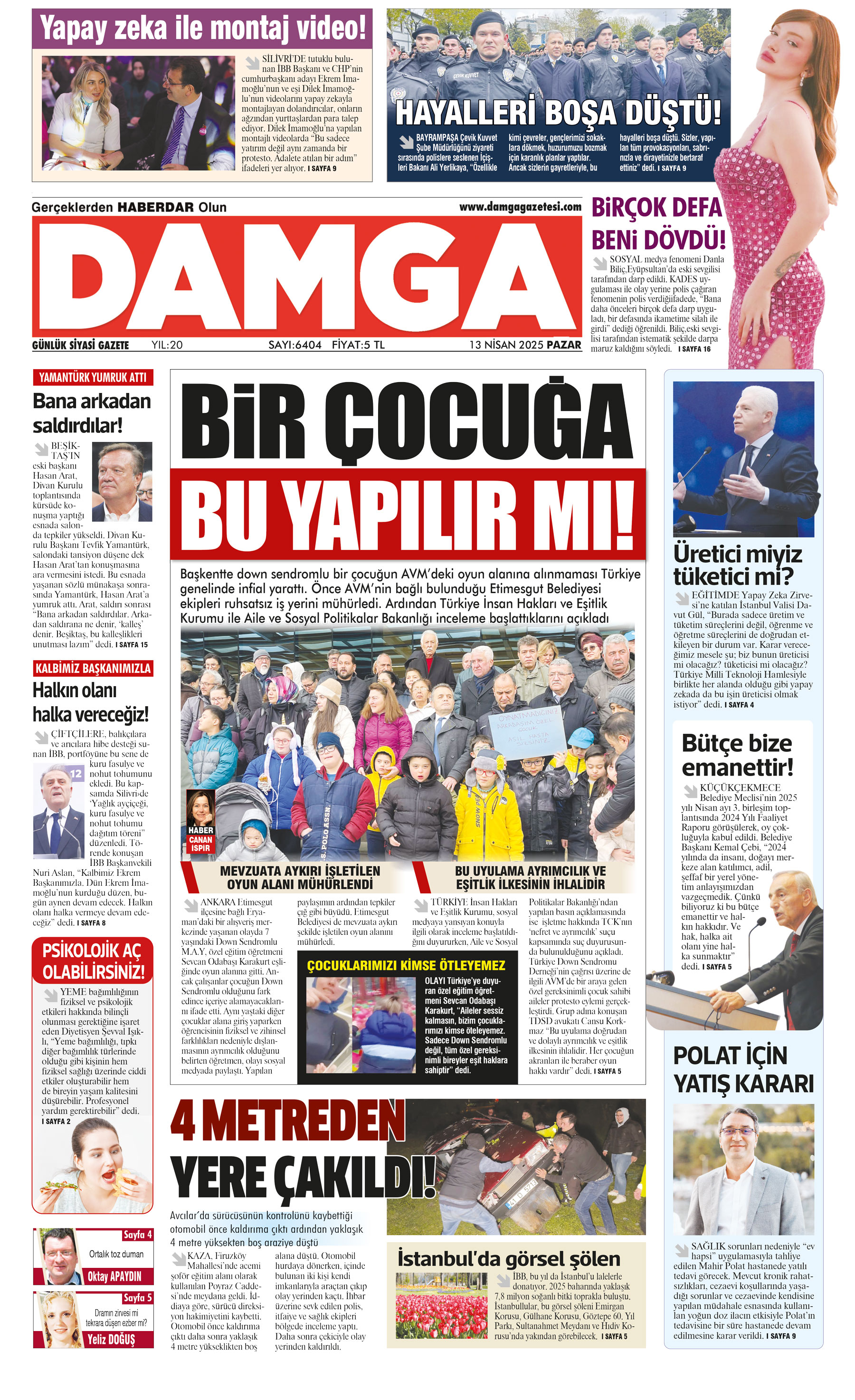 https://www.damgagazetesi.com/DAMGA 13 Nisan 2025 Pazar Sayfaları