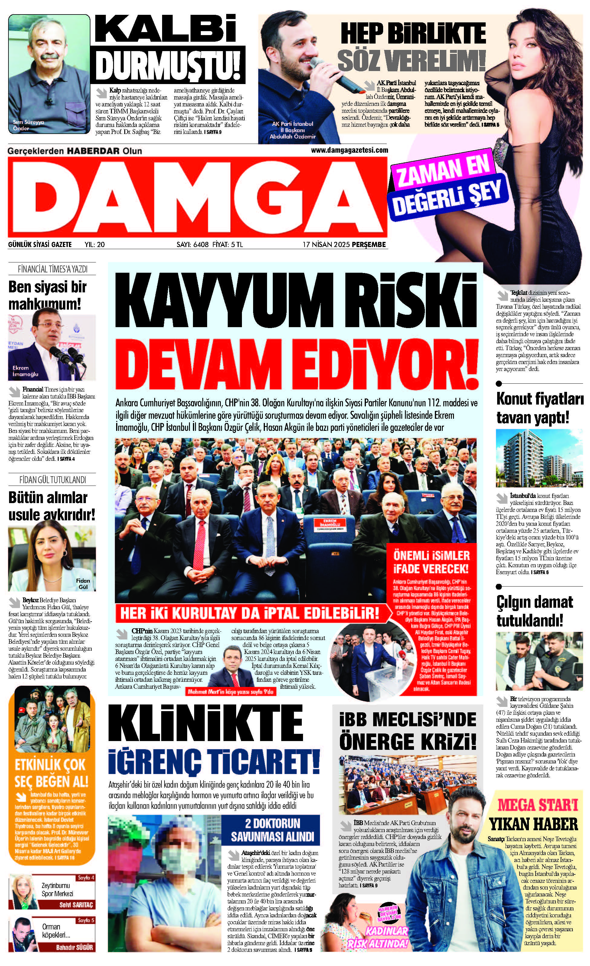 https://www.damgagazetesi.com/DAMGA 17 Nisan 2025 Perşembe Sayfaları