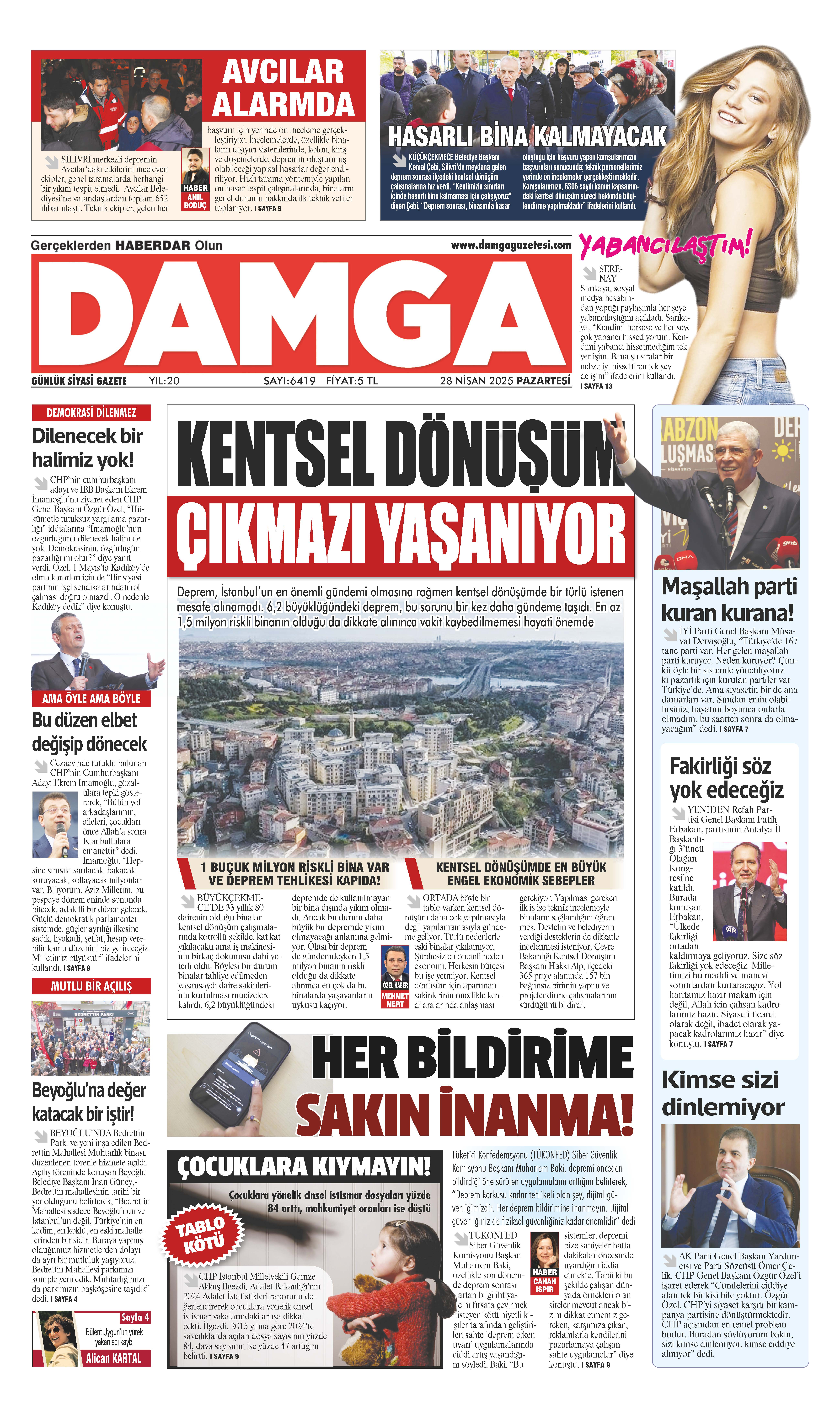 https://www.damgagazetesi.com/DAMGA 28 Nisan 2025 Pazartesi Sayfaları