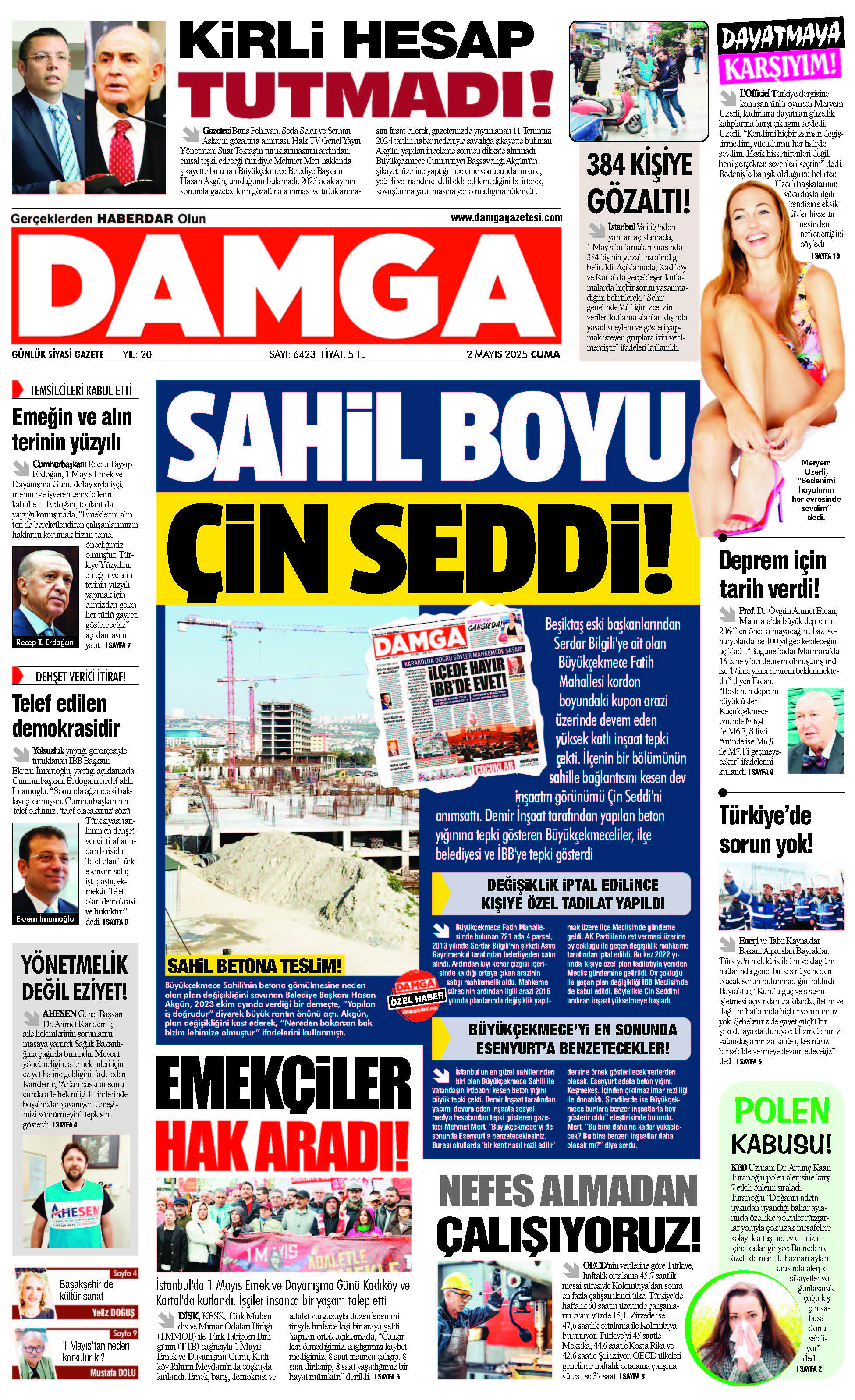 https://www.damgagazetesi.com/DAMGA 2 Mayıs 2025 Cuma Sayfaları